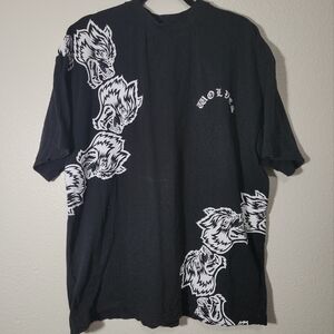 DARC SPORT. Men's Oversized Black Wolves Tshirt. Size Large.